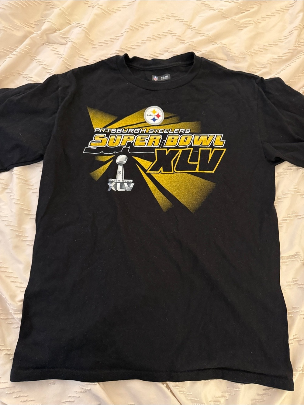 NFL Pittsburgh Steelers Black and Yellow Super Bowl XLV Tee